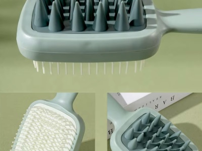 MKG - Masážní kartáč na hlavu zelený