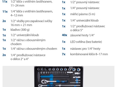 Scheppach TB 200 - hliníkový kufr s nářadím, 141 dílů