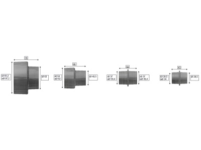 Scheppach Redukce k odsavačům pilin (sada 4 ks)