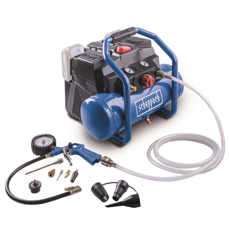Scheppach C-ACT160/6-X - 2x 20 V IXES aku bezolejový kompresor 6 l (bez baterie a nabíječky)