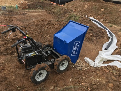 Scheppach DP 3000 - Kolový přepravník 4x4 s nosností 300 kg a mechanickým sklápěním korby