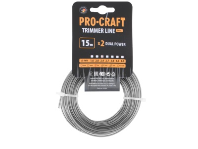 Struna žací (s výztuhou) (2.4mm) (15m) hvězda PROCRAFT ZI/J-2.4/15