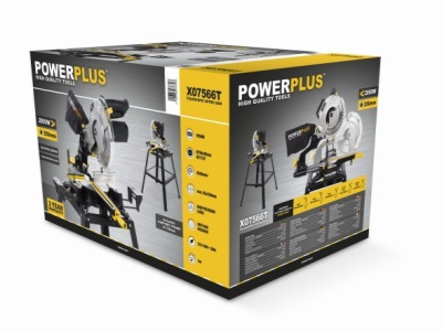 POWX07566T - Pokosová pila s potahem 2 050W / 250mm (stojan)