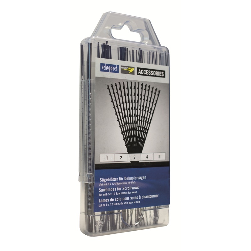 Scheppach Univerzální 60 dílná sada pro lupínkové pily  ( 5 x 12 ks )