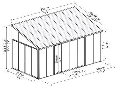 Palram - Canopia Torino 3 x 5,46 antracit - Zimní zahrada