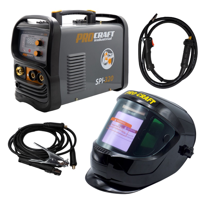 Svařovací poloautomatický invertor (CO2) Procraft SPI-320 a svářecí kukla SPH1000