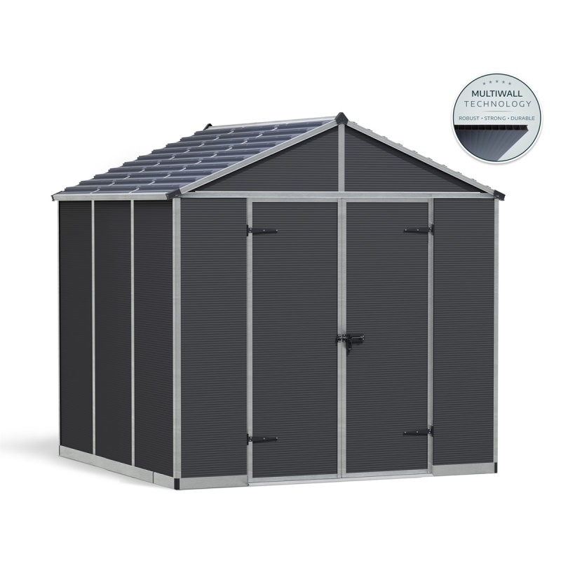 Palram - Canopia Rubicon 8' x 8' antracit - heavy duty prostorný zahradní domek