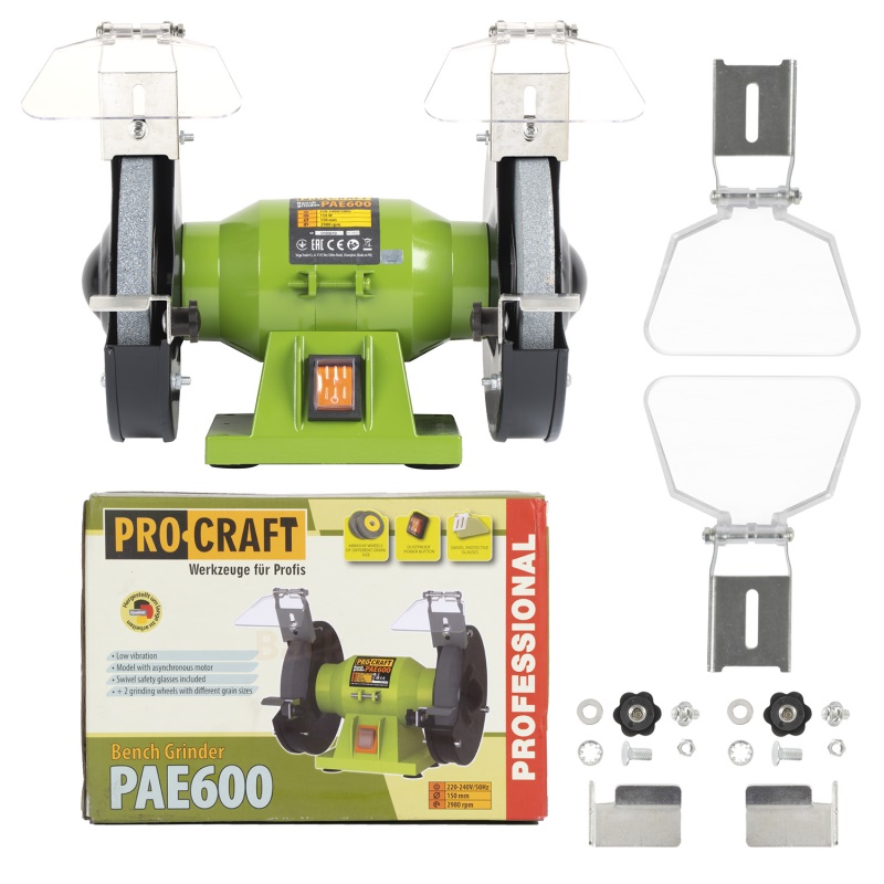 Bruska stolní dvoukotoučová PROCRAFT PAE600, 150W