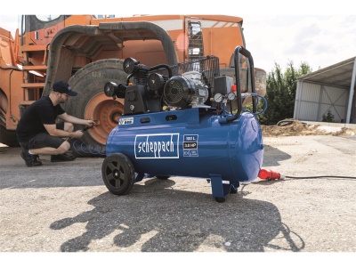 Scheppach HC 550 TC - olejový tříválcový řemenový kompresor 100 l