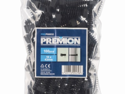 PREP00032 - Hmoždinka pro stahovací pásky černá 10 x 43mm 100ks
