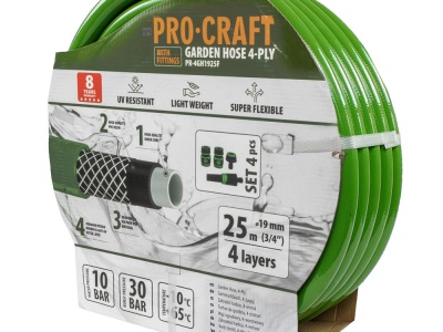 Zelená zahradní hadicí Procraft PR-4GH1925F