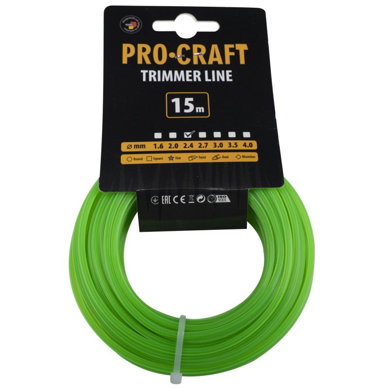 Struna žací (2.4mm) (15m) hvězda PROCRAFT ZI-2.4/15
