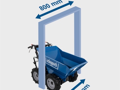 Scheppach DP 3000 - Kolový přepravník 4x4 s nosností 300 kg a mechanickým sklápěním korby