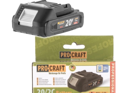 Baterie akumulátorová 20V Li-ion, 2000mAh USB Type C Procraft 20/2C