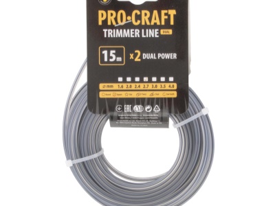 Struna žací (s výstuhou) (2.7mm) (15м) čtverec PROCRAFT KV/J-2.7/15