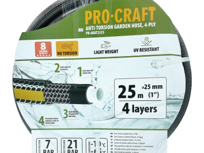 Černo-žlutá zahradní hadice Procraft PR-4KAT2525