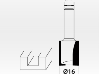 KRT060147 - Fréza drážkovací s 2-mi noži D16 mm