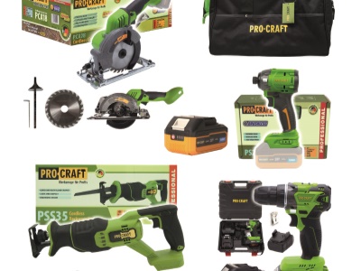 Procraft aku sada nářadí 20V 6dílů 2 x baterie s nabíječkou