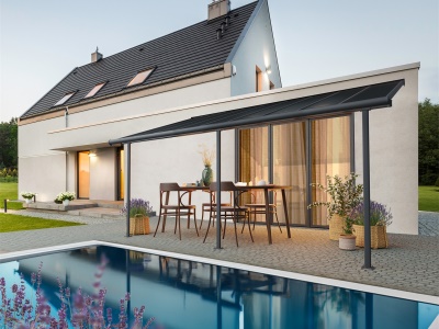 Palram - Canopia Capri 5400 antracit 3 x 5,46 - Hliníková (montovaná) pergola
