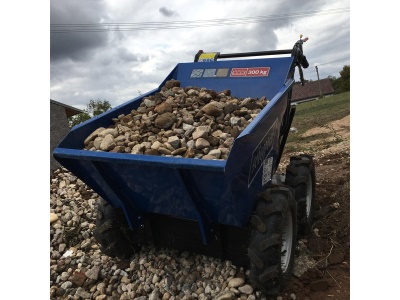 Scheppach DP 3000 - kolový přepravník 4x4 s nosností 300 kg a mechanickým sklápěním korby