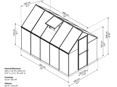 Palram - Canopia Multiline 6x10 - polykarbonátový skleník