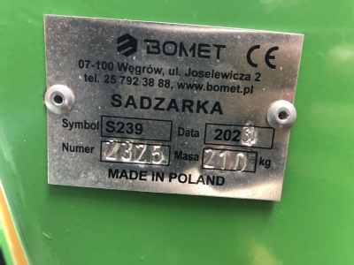 Dvouřádkový sazeč brambor BOMET GEMINI S239
