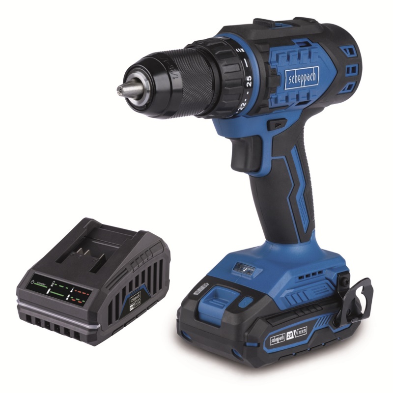 Scheppach BC-DD60-X-SET S - 20 V IXES aku vrtací šroubovák + 2Ah baterie + nabíječka 2,4 A