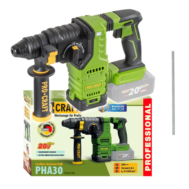 Aku vrtací kladivo  Procraft PHA30bb (bez baterie a nabíječky)