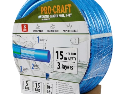 Modrá zahradní hadice Procraft PR-3KGH1915 3 vrstvy, 3/4" 15 m