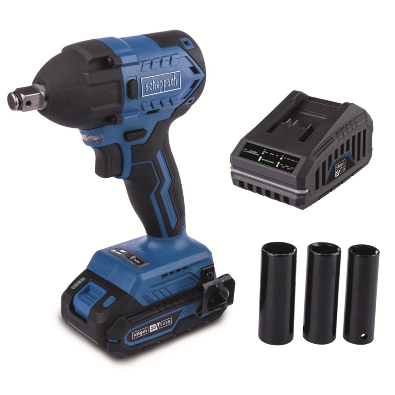 Scheppach BC-IW350-X-SET S - 20 V IXES aku rázový utahovák + 2Ah baterie + nabíječka 2,4 A