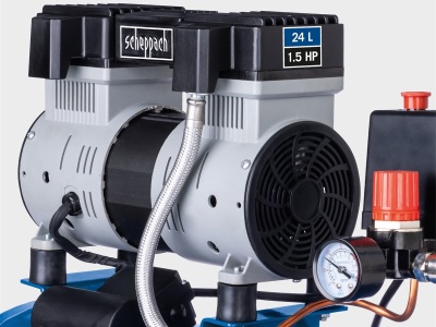 Scheppach HC 26 Si - ultra tichý bezolejový dvouválcový kompresor 24 l