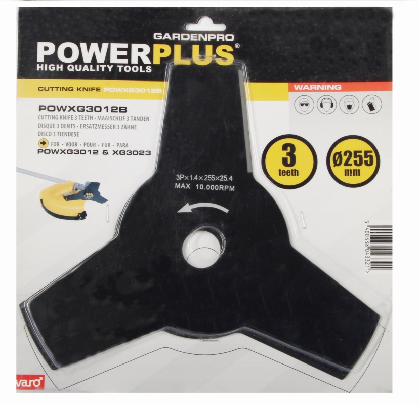 POWXG3012B - Žací nůž pro křovinořezy 255mm 3T