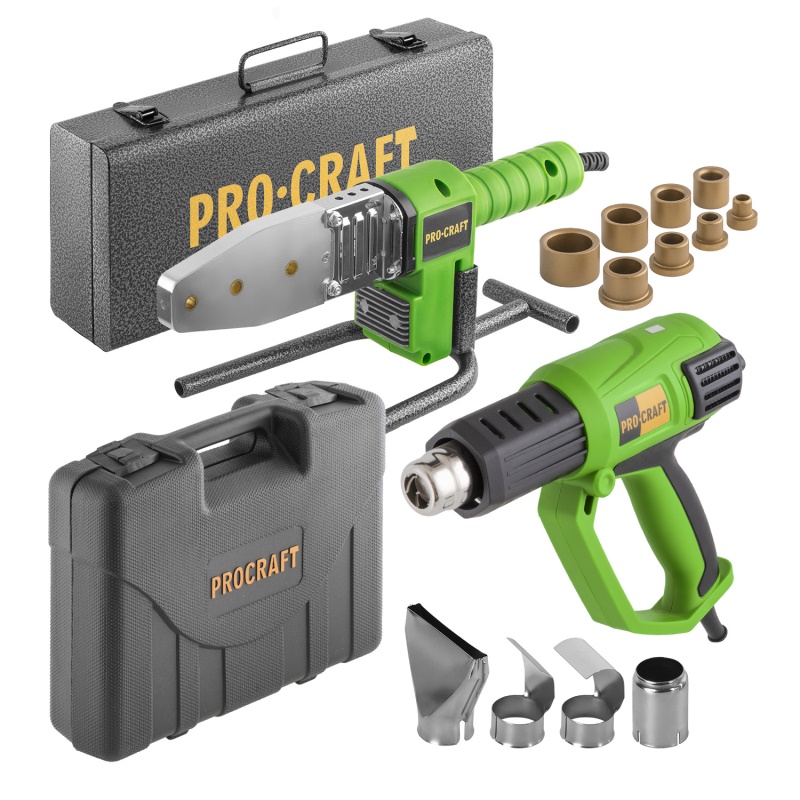 Polyfúzní svářečka Procraft PL1900 + horkovzdušná pistole PH2000