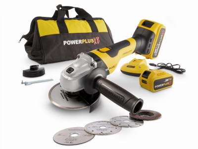 POWXB20030 - Aku úhlová bruska 115mm 20V 2bat 4,0Ah  plus  8ks přísl