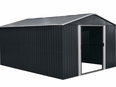 Riwall PRO RMSA 12x10 Anthracite - zahradní domek kovový 3 x 3,7 m se sedlovou střechou antracit