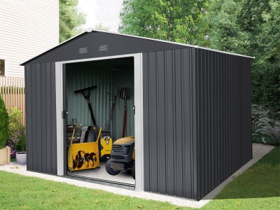 Riwall PRO RMSA 8x10 Anthracite - zahradní domek kovový 3 x 2,4 m se sedlovou střechou antracit