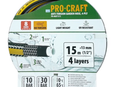 Černo-žlutá zahradní hadicí Procraft PR-4KAT1315