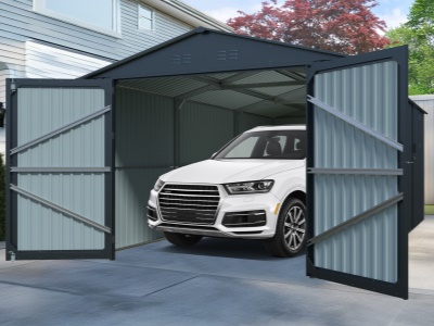 Riwall PRO RMCG 20x10 Anthracite - kovová garáž 3 x 6 m se sedlovou střechou Antracit