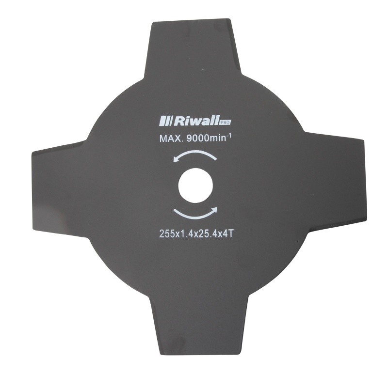 Riwall PRO Čtyřzubý žací nůž pro křovinořezy ( 255 x 1,4 x 25,4 mm )