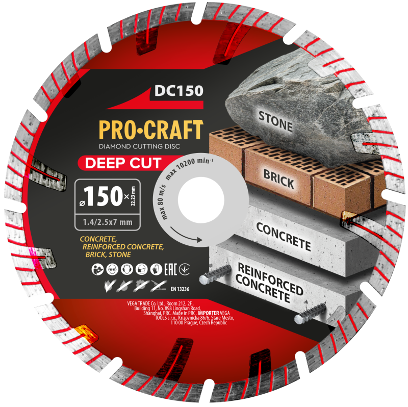 Diamantový řezný kotouč Deep Cut Procraft DC150