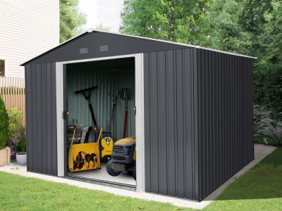 Riwall PRO - RMSA 8x10 Anthracite - Zahradní domek kovový 3 x 2,4 m se sedlovou střechou antracit