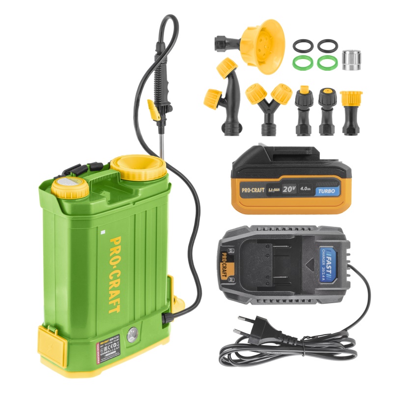 Sada aku postřikovač Procraft AS20-12 sada s baterií 20V 4Ah a nabiječkou