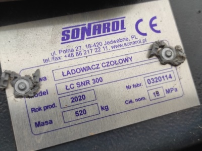 Čelní nakladač SONAROL LC SNR 300 vč. opásání na nakladač Zetor 8045