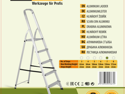 Schůdky hliníkové jednostranné 7st. Procraft  PLA2.150