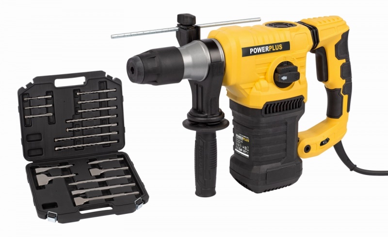 POWX1196 - Kombinované kladivo 1600W SDS-Plus 17ks příslušenství