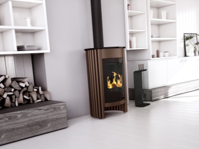 HS Flamingo MEDIE I hnědá - samet - krbová kamna