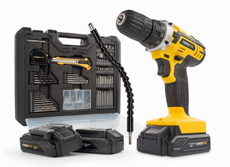 POWX00830 - Aku šroubovák / vrtačka 20V LI-ION  plus  134ks příslušenství