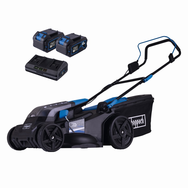 Scheppach BC-MP430-X-SET XL2 - 2x20 V IXES aku sekačka 4v1 s bezuhlíkovým motorem + 2x 4Ah baterie + duální nabíječka 4,5 A