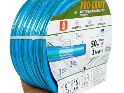 Modrá zahradní hadice Procraft PR-3KGH1950 3 vrstvy, 3/4" 50 m