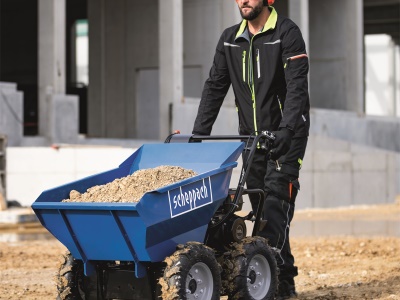 Scheppach DP 3000 - Kolový přepravník 4x4 s nosností 300 kg a mechanickým sklápěním korby